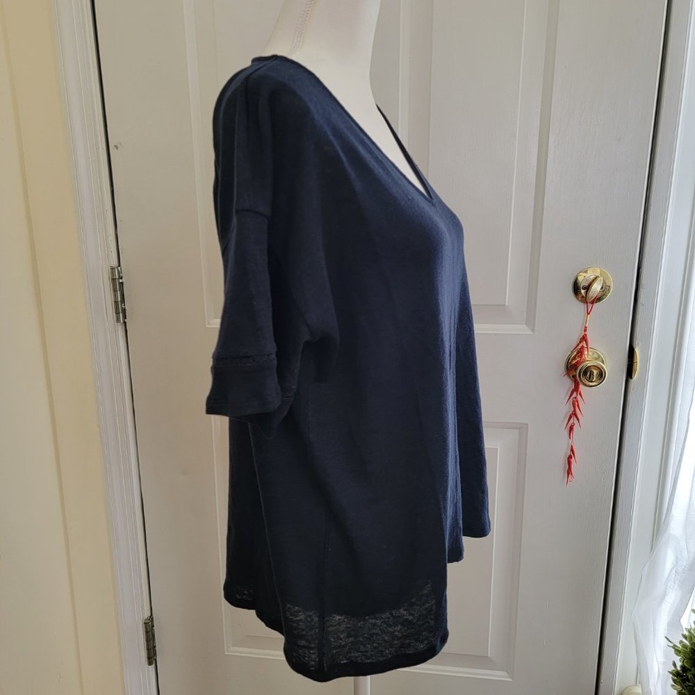 NWT J. Jill Linen Love Linen V-Neck Short Sleeve Top Size Small - Picture 2 of 9